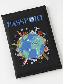 1 chiếc bao đựng thẻ bằng da PU, thiết kế vuông mỏng đơn giản, phù hợp cho cả nam và nữ, dùng để đựng tài liệu du lịch, ảnh, quà tặng đơn giản bốn mùa, họa tiết in tinh tế và nhỏ gọn. - nhiều màu - Xem 2