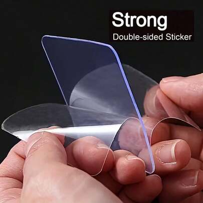 10/50/2pcs Transparent Heavy Duty Double-Sided Tape, 6cm/2.36in Large Thick Nano No-Trace Clear Adhesive Tape. Suitable For Tool Storage, Space-Saving, No Need For Drilling Or Nails, Applicable To Plastic, Glass, Metal, Stone And Gypsum Board Surfaces