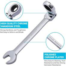 10件套重型棘轮扳手工具组 - 多功能汽车维修工具包。包含1个棘轮扳手、1个多用途扳手和8个六角扳手 - 是汽车维修和DIY项目的理想之选；专业级兼容性。 - A - 查看 7