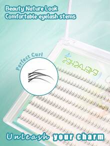 288 racimos de pestañas inferiores naturales con banda transparente, extensiones de pestañas inferiores DIY, pestañas inferiores suaves y cómodas con banda delgada, estilo diario de 5-6 mm - C - Ver 7