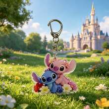 1个2D亚克力天使骑马图案扁平钥匙扣 - 适合女性，可挂在车钥匙、钱包、背包上 - 情人节、复活节、生日礼物配饰，钥匙扣配件 - 彩色 - 查看 7