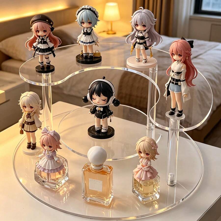 Giá đựng mỹ phẩm mini nhiều tầng trong suốt bằng acrylic, giá trưng bày nước hoa, hộp đựng son môi. - A - Xem 1