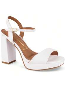 Vizzano Platform Sandal With Chunky Heel, Original, 6551-100 - White - View 8
