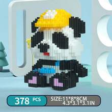 1 Stück kreative Panda Handwerksblock Figur, Heimdekoration Tierfigur, ideales Geschenk für Valentinstag, Halloween, Weihnachten, Geburtstag - Verschiedenfarbig - Übersicht 9