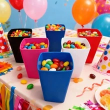 Kit Of 100 Square Plastic Cups, 250 Ml, Multipurpose, For Bathroom, Office, Party And Decoration. - 白色 - 查看 5
