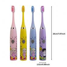 Electric Toothbrush With 3 Soft Replacement Brush Heads, Oral Care Cleaning For Home, Dorm, Bathroom, Essential Daily Item, No Charging Required, Suitable For Travel And Gift - Blue - View 2