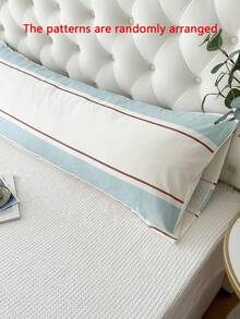 1pc 100% Cotton Pillowcase, Striped Pattern, Soft & Comfortable, Envelope Style, Suitable For Bedroom, Living Room, Sofa Decor - Multicolor - View 5