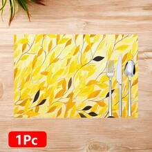 Bộ 1/4/6/8 tấm lót bàn ăn bằng vải lanh họa tiết lá liễu, thích hợp cho bàn ăn, trang trí quanh năm, thảm trải bàn hiện đại có thể giặt được, trang trí phòng, đế lót ly, thảm ăn nhà bếp, trang trí tiệc trong nhà và ngoài trời, trang trí nhà cửa, quà tặng lý tưởng. - Nhiều màu - Xem 14