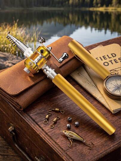 1 Cần câu mini cầm tay - Cần câu hợp kim nhôm hình bút, có thể gập lại, dài 1 mét, kèm máy cuốn dây tự động - Công cụ đa năng dùng để phòng chống lũ lụt/câu cá/sinh tồn ngoài lưới điện - Vật dụng thiết yếu cho xe RV, dụng cụ kim loại tiêu chuẩn, bộ dụng cụ khẩn cấp ngoài trời, công cụ sinh tồn nhỏ gọn, vật dụng cần thiết để chuẩn bị ứng phó thảm họa.