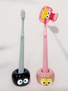 Ensemble familial mignon de clip de brosse à dents en forme de bouche de saucisse et de support de brosse à dents pour les yeux, clip de brosse à dents de voyage portable avec drainage, couvercle de protection pour tête de brosse à dents de salle de bain, support de brosse à dents en céramique, couvercle de brosse à dents, couvercle anti-poussière pour tête de brosse à dents de voyage, plusieurs couleurs disponibles, cadeau idéal pour les amoureux, les amis, la famille, les enseignants, les passionnés de voyage, indispensable pour la maison, le dortoir, la rentrée scolaire - Multicolore - Voir 4