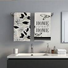 MEMNUN 2入極簡黑白線條花卉 Home Sweet Home 印花圖案廚房毛巾 40*60cm/45*70cm 超細纖維聚酯纖維材質 現代柔軟洗碗布 廚房毛巾、洗碗巾、手巾、洗碗布、居家裝飾、廚房裝飾、烹飪烘焙茶巾、手巾、廚房配件、可機洗、清潔用品，適用於餐廳、廚房、浴室、日常裝飾與送禮，四季皆宜 - 彩色 - 查看 9