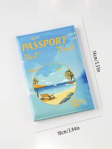 1Pc Cute Cartoon Passport Card Holder Bag Mountain Camel City Scenery Large Capacity Multifunctional Simple And Fashionable Card Bag Retro And Exquisite - Multicolor - View 8