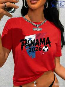 Women's Casual Latest Style Cotton-Shirt, Street Fashion, Panama Print, Round Neck Versatile-Shirt, Summer Sports Outdoor Loose Fit Women's Short Sleeve Commuting Shirt  Leisure Activities  Home  Unique Design TopVersatile Style Suitable Summer Wear - 粉紅色 - 查看 8