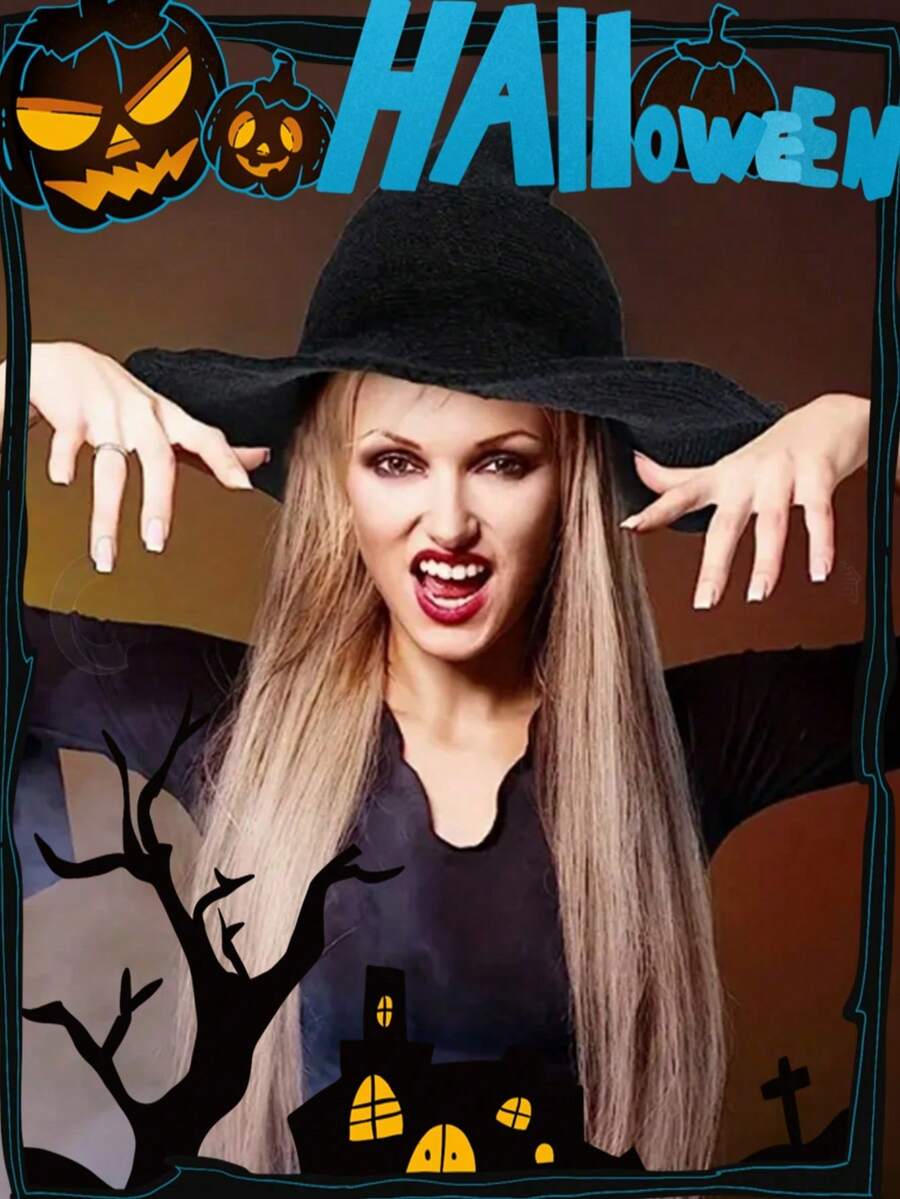 1 欧美针织女巫帽 万圣节尖顶巫师帽 可折叠跨境热销秋冬渔夫帽 - 彩色 - 查看 1