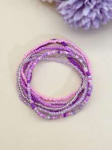 20pcs/Set Pulseras Apilables de Estilo Bohemio con Cuentas Coloridas para Mujeres - Ver 11