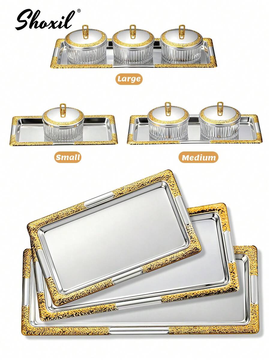 shoxil 1pc Striped Glass Bowl With Gold-Tone Lid, Suitable For Nuts, Yogurt, Ice Cream, Jewelry Storage, Tray, Decor, Serving, Applicable For Home, Restaurant, Gathering, Ramadan And Other Occasions - Bowl - View 1