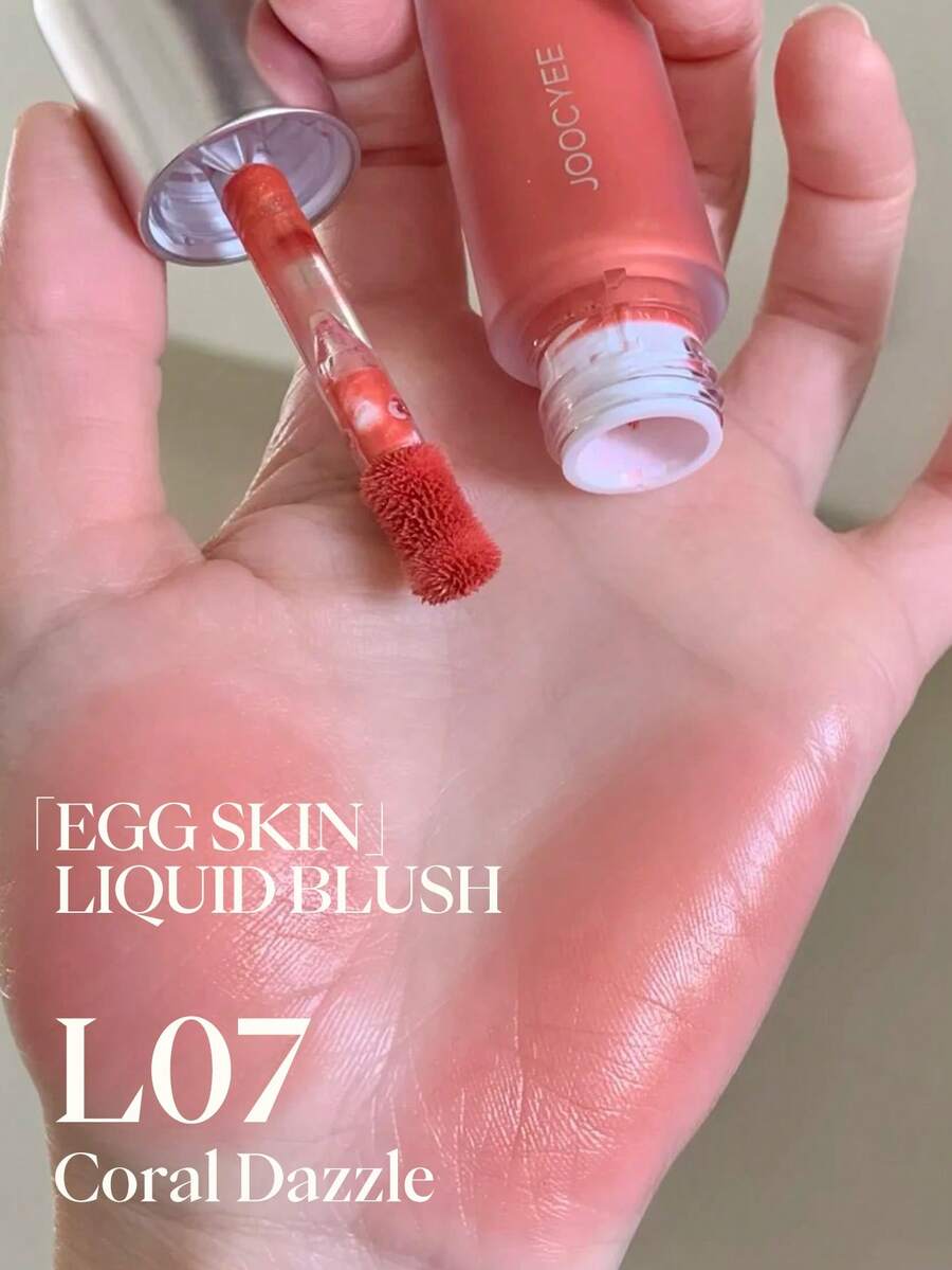 JOOCYEE Egg Skin Liquid Blush, Soft Tint, Blends Seamlessly, Precise Application, Creates Radiant Makeup Look - #L07 Coral Dazzle - View 1