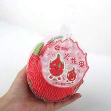 火龙果/红龙果造型软球 - 逼真水果主题减压玩具，适合桌面装饰和手部锻炼，减压摆件和礼物 - 彩色 - 查看 8