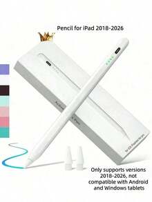 1 bút cảm ứng tương thích với Apple Pencil 2018-2024, pin Li-Ion 120 mAh, sạc nhanh hơn, chống chạm nhầm, cảm ứng độ nghiêng, tương thích với Apple Pen, bút cảm ứng tương thích với iPad 10th/9/8/7/6th, Pro 11/12.9/13/Inch M4, iPad Air 3/4/5/M2, Mini 5/6 [Không có chức năng sạc từ tính] - Nhiều màu - Xem 2