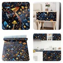 1 Cuộn Giấy Dán Tường Họa Tiết Nấm Phát Sáng Trong Bóng Tối, Chống Thấm Nước, Dễ Lau Chặt, Thích Hợp Cho Phòng Ngủ, Phòng Ăn, Tường Bếp, Bàn Làm Việc, Làm Mới Tủ, Kích Thước 45CM*100CM/300CM/500CM/1000CM - C - Xem 4