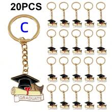 Llavero de graduación de aleación con sombrero de doctor, regalo de vuelta a la escuela, colgante inspirador para estudiantes, adorno para coche y teléfono - Multicolor - Ver 3
