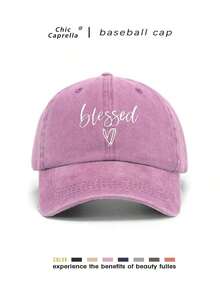 1pc Printed Washed Vintage Unisex Baseball Cap, Suitable For Men And Women, Versatile For Spring, Summer, Autumn, Winter, Suitable For Back To School, Parties, Beach, Travel, Christmas, Weddings, Outdoor Casual, Students, Teachers, Gift, Classic American Y2K Style, Casual Headwear, Available In Pink, Black, Green - Xám - Xem 1