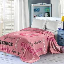 Pătură personalizată din flanel cu nume personalizat, articol personal unic - personalizată, moale și caldă, imprimată digital, rezistentă la rupere, lavabilă la mașină, hipoalergenică, pătură multifuncțională pentru toate anotimpurile, pentru canapea, pat, călătorii, camping, sufragerie, birou - Multicolor - Vizualizare 3