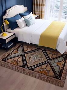 1pc Luxury Style Indoor Decorative Large Rug, New Faux Wool Washable Bottom Indoor Carpet, Living Room Rug, Sofa Rug, Bedroom Rug, Bedside Anti-Slip Mat, Room Floor Mat, Dining Kitchen Rug, Office Chair Pad, Entryway Doormat, Outdoor Picnic Blanket, Outdoor Camping Mat - Multicolor-1 - View 18