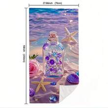 梦幻紫色宝石香水瓶和海星印花沙滩巾,速干超柔软纤维浴巾,夏季度假必备,柔软吸水防沙泳巾,适用于沙滩、泳池、浴室、旅行,轻便不易褪色速干,精美海洋主题设计,男女皆宜,超柔软高吸水性不缩水,可机洗,经久耐用。 - 多色2 - 查看 10