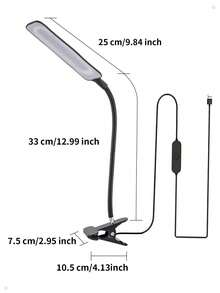 1 đèn đọc sách cầm tay có kẹp, tay đèn điều chỉnh được, dùng nguồn USB, đèn đọc sách ban đêm bảo vệ mắt, đèn bàn mini, thích hợp cho du lịch và đọc sách trong nhà/ngoài trời - Đèn bàn cổ ngỗng kẹp - Xem 10