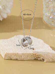 1件时尚休闲铜锆石漂浮星球造型简约百搭颈链，适合日常佩戴，亦可作为礼物 - 星球 - 查看 7