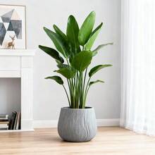 1pc Artificial Tree With Decorative Plastic Planter, Large Size Floor Planter, Fake Plant Decor Pot, Wide Diameter Plastic Flower Pot, Succulent Pot, Tree Pot, Hotel Artificial Green Plant Planter, Suitable For Planting Large Plants In Home Patio Or Garden - A - View 6