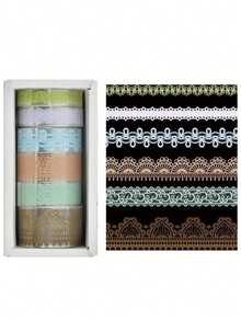 6 Rolls Lace Themed PET Decorative Waterproof Tape/Stickers, Creative Art Stickers, Afternoon Tea Lace Series, Multifunctional Planner Stickers, Suitable For Planners, DIY Cards, Crafts, Personalized Stationery, Suitable For Back To School Season - Multicolor - View 11