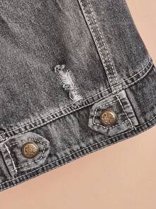 Áo khoác denim màu xám cho thú cưng, phù hợp cho mèo và chó nhỏ/trung bình, dùng hàng ngày. - Xám - Xem 5