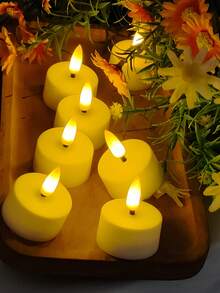 Set da 6/12/24 pezzi di candele a LED senza fiamma con effetto tremolante, telecomando e timer (2H/4H/6H/8H), adatte per decorazione domestica, tavolo da pranzo, giardino, San Valentino, matrimonio, compleanno, vacanze, feste, regali - Bianco - Visualizzare 5