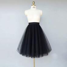 1pc Women's Mesh Skirt 70cm Versatile Runway Style Halloween - Multicolor - View 4