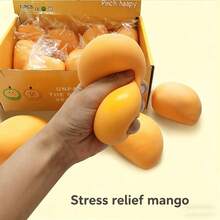 1 món đồ chơi bóp hình xoài mềm dẻo sáng tạo, bóng giảm căng thẳng hình thực phẩm chân thực, độ mềm dẻo lâu dài. - Nhiều màu - Xem 2
