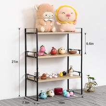 Holzregal für den Schreibtisch, Schreibtisch-Organizer, niedliches dekoratives Aufbewahrungsregal und Fach, ästhetisches Bücherregal für Frauen,änner und Kinder (3-stufig, weißHolz) - 3 Regale, Schwarzweiß - Übersicht 2