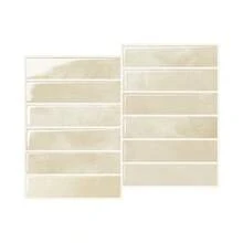 11.4 Inch X 9 Inch Waterproof PE Foam Wall Sticker With Wood Grain Pattern, Green/Blue Color, Suitable For Kitchen Backsplash, Bathroom Decor, Rental Home Renovation, Heat & Oil Resistant, Living Room TV Background Wall Decor - YJC0553 - View 4