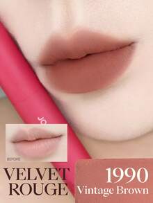 JOOCYEE Velvet Rouge Lip Tint Pen, Matte Velvety Ballerina Nude Lip Cream - #1990 Vintage Brown - 查看 4