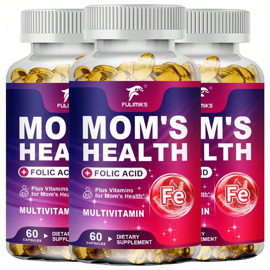 Mom's Health Supplement, With Folate, Vitamin C, SupportsImmune Function, Healthy Iron Levels, Supports Nervous System Health, For People With Iron Deficiency - 3 chai - Xem 1