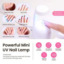 Beetles 224 Pcs 16 Sizes Tipex Gel Nail Kit, Short Coffin Instant Apex Pre-Building Pre-Etched False Nail Tips With Tipex UV Nail Glue & Mini Nail Lamp, Thick Acrylic Nail Set - 224Pcs 16 Sizes Short Coffin - 查看 5