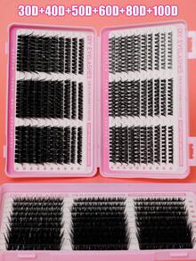 Bộ 580 sợi mi giả, độ cong D, 30D+40D+50D+60D+80D+100D, dày và mềm mại tự nhiên, tự gắn mi, tôn lên vẻ đẹp của bạn, vật dụng cần thiết khi đi du lịch. - D - Xem 5