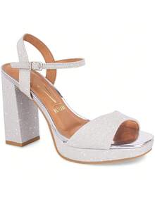 Vizzano Platform Sandal With Chunky Heel, Original, 6551-100 - Silver - View 8