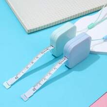 Thước dây mềm có thể thu gọn, kèm dây treo và nút cài, hai mặt có vạch chia CM/inch với khóa bấm, thước đo cầm tay tiện dụng để may vá và đo cơ thể, dùng cho vòng eo, vòng ngực, đồ thủ công DIY (Nhiều màu) - A - Xem 10