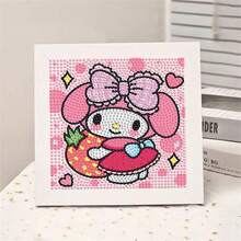 1 Set de Pegatinas de Diamantes de Dibujos Animados Sanrio Hechas a Mano, Set de Arte de Bordado de Diamantes Hecho a Mano, Decoración de Pared y Escritorio para el Hogar, Regalo de Regreso a la Escuela (Marco Incluido) - Multicolor - Ver 13
