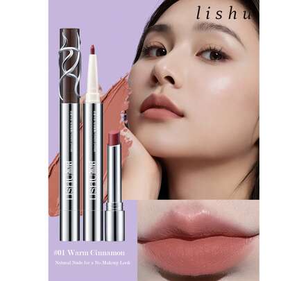 lishu 二合一哑光丝绒唇釉套装，持久亮泽妆效，不粘腻，适合日常妆容