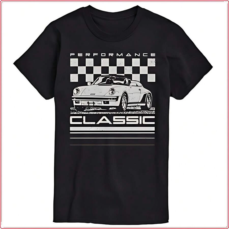 Instant Message - Performance Classic Car Short Sleeve Graphic T-Shirt - Black - View 1