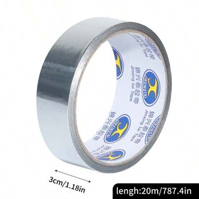 3cm X 20m Aluminum Foil Tape – Durable, Waterproof, Heat-Resistant, 70u/0.07mm, Self-Adhesive, No Liner, Perfect For DIY, Crafts, Industrial Repairs, And Sealing