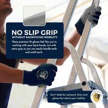 No-Slip Grip Lightweight Work Gloves (PRECISION FIT) Heavy Duty Dipped Slip Resistant Men Womens - 1 + X-large - View 6